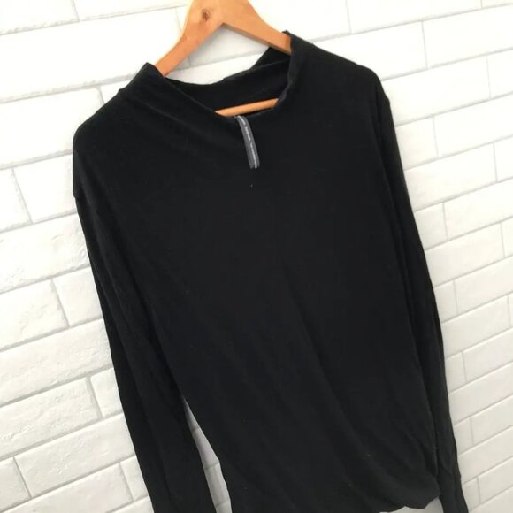 MASAHIKO MARUYAMA Mens Self-Lined Layer Black Sweater Knit Jersey Shirt, Size M - Picture 6 of 16